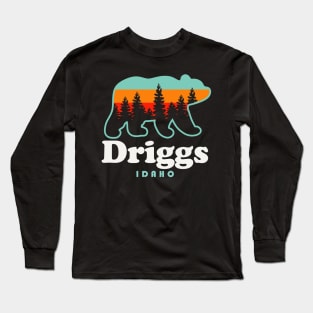 Driggs Idaho Skiing Outdoors Driggs Vacation Bear Long Sleeve T-Shirt